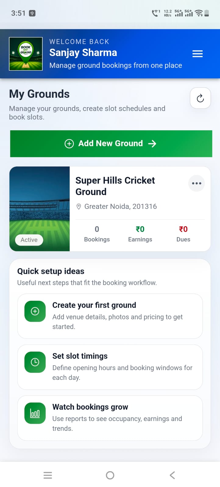 Ground owner dashboard